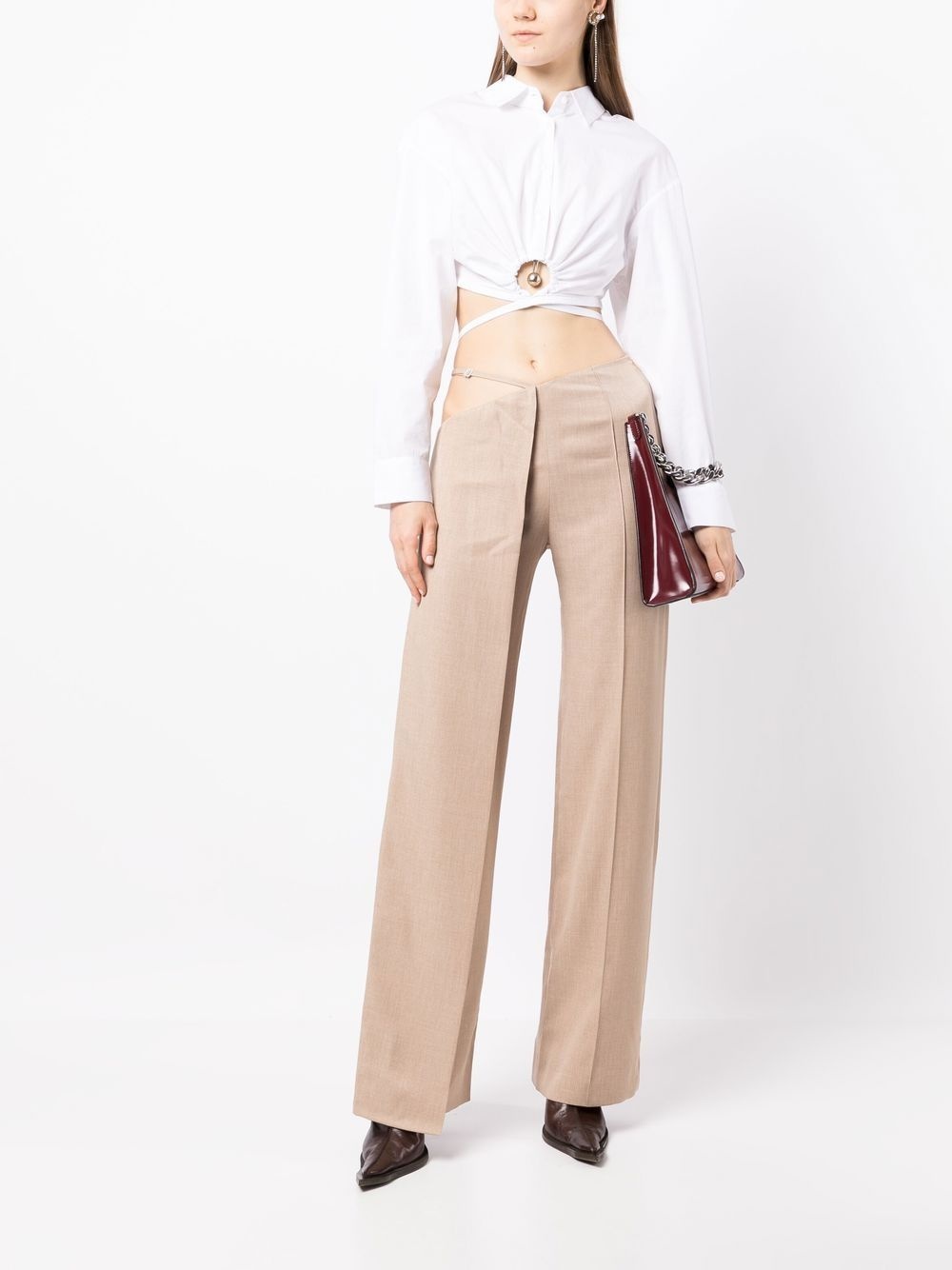 asymmetric wide-leg trousers - 2