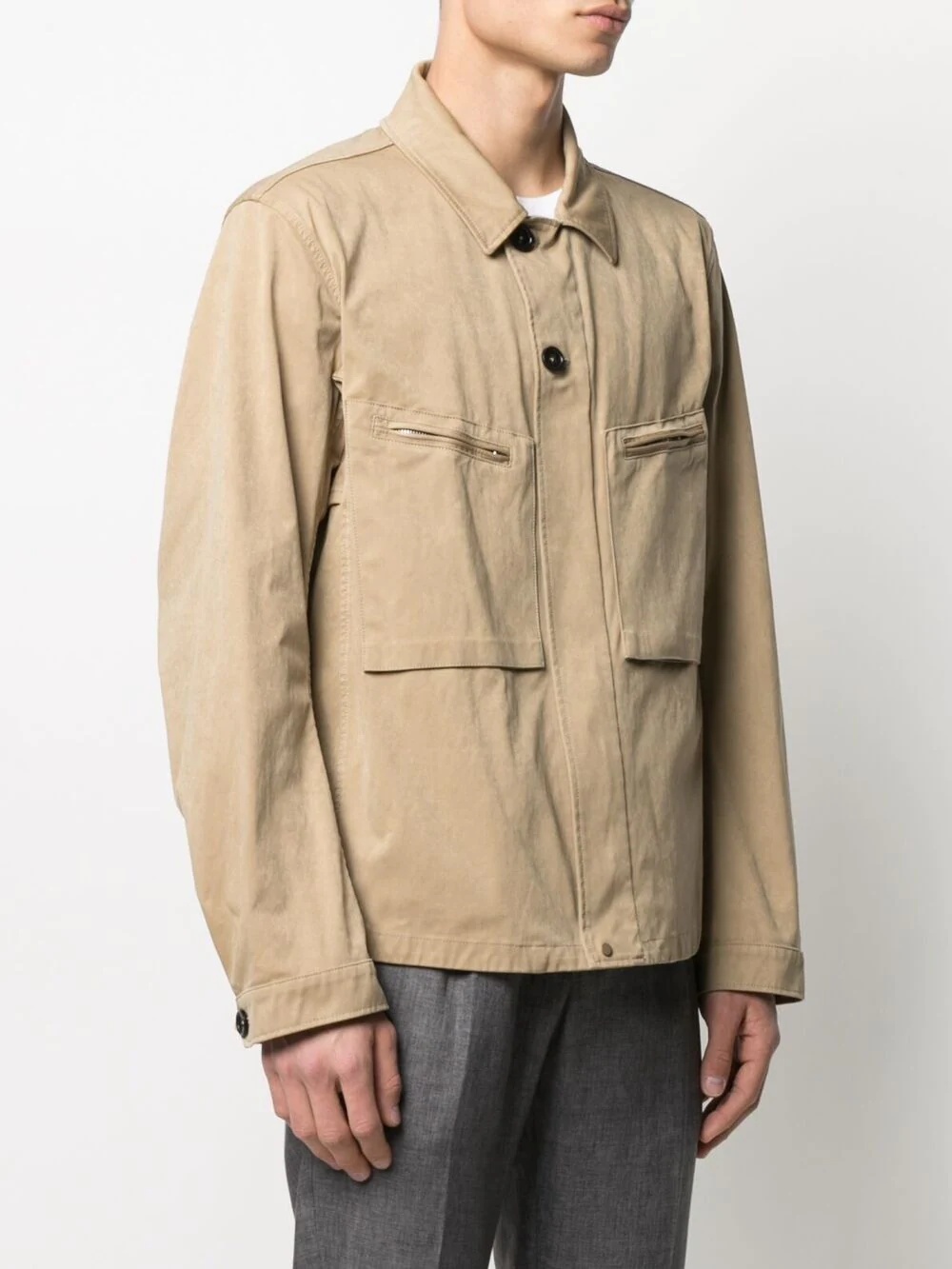 two-pocket cotton lightweight jacket - 3