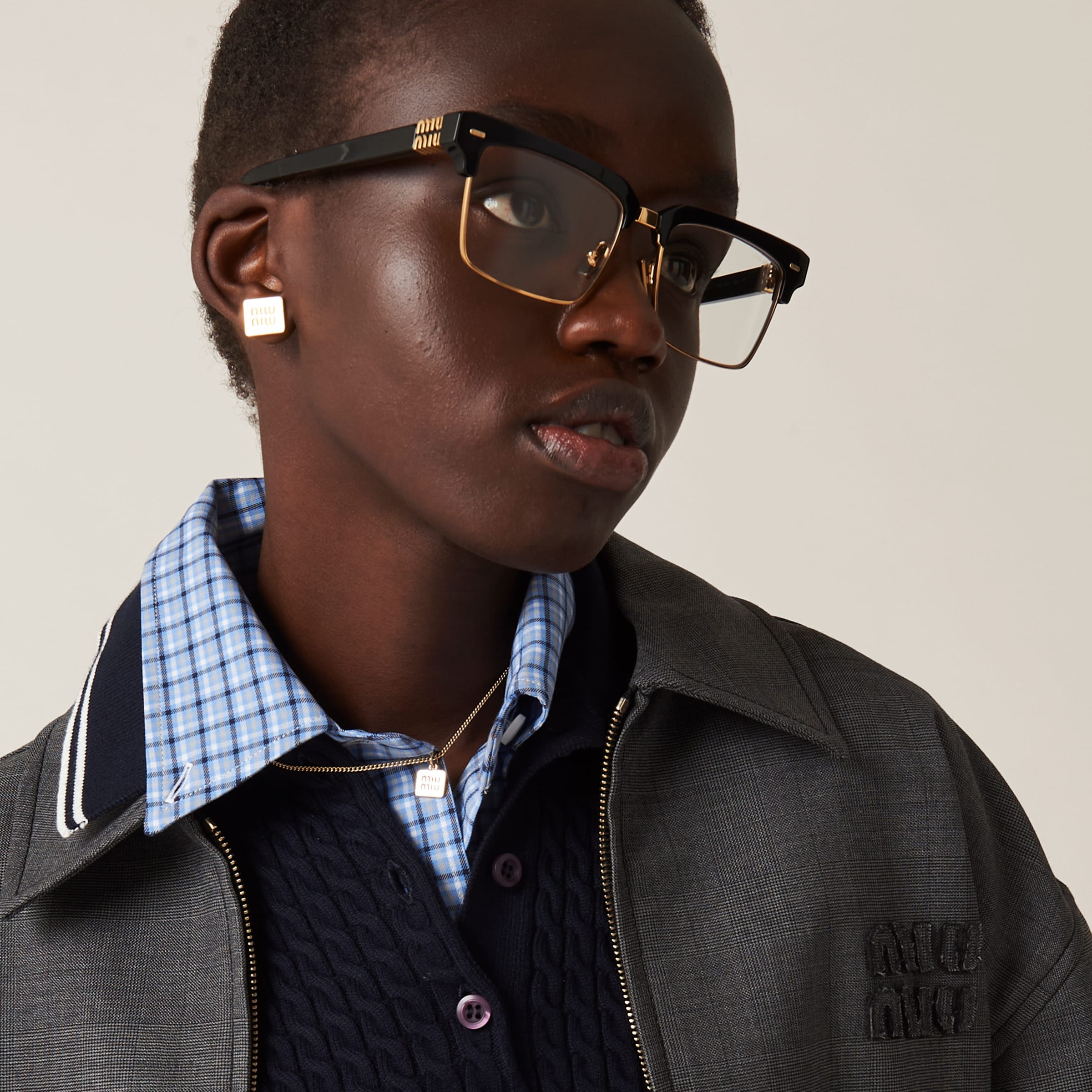 Prince of Wales check blouson jacket - 5