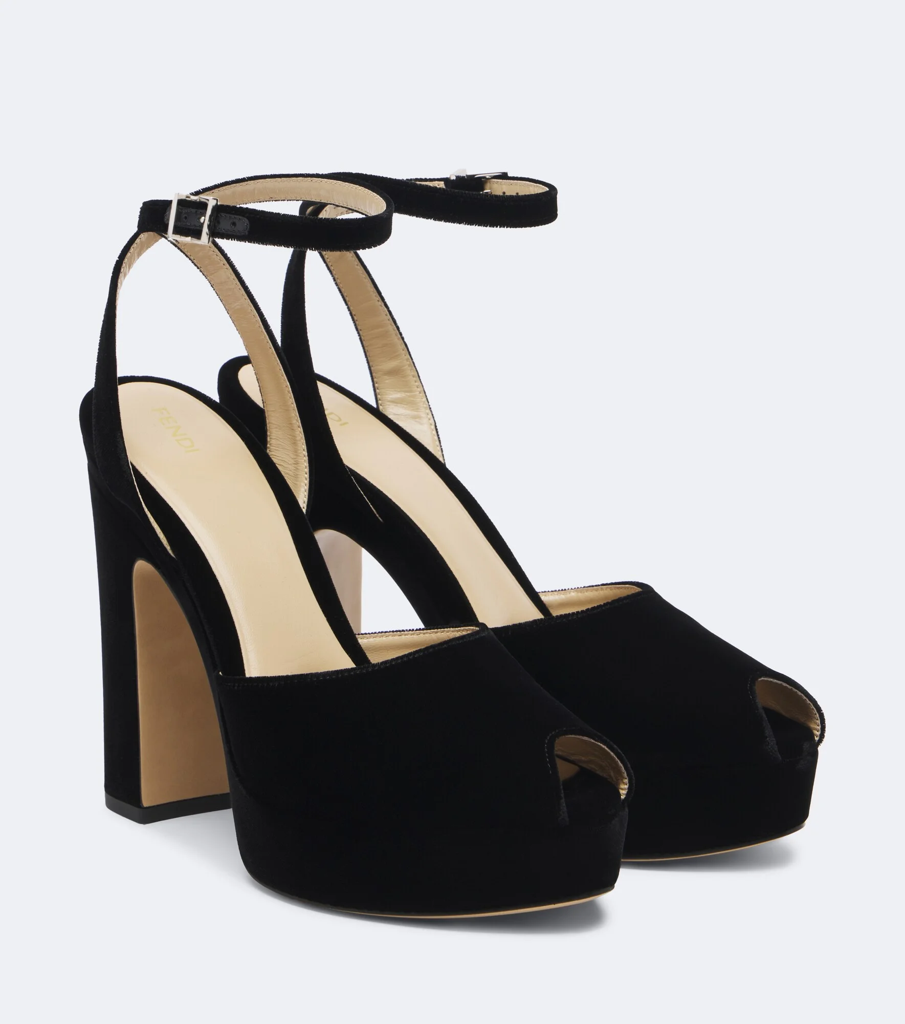 Velvet platform sandals - 1