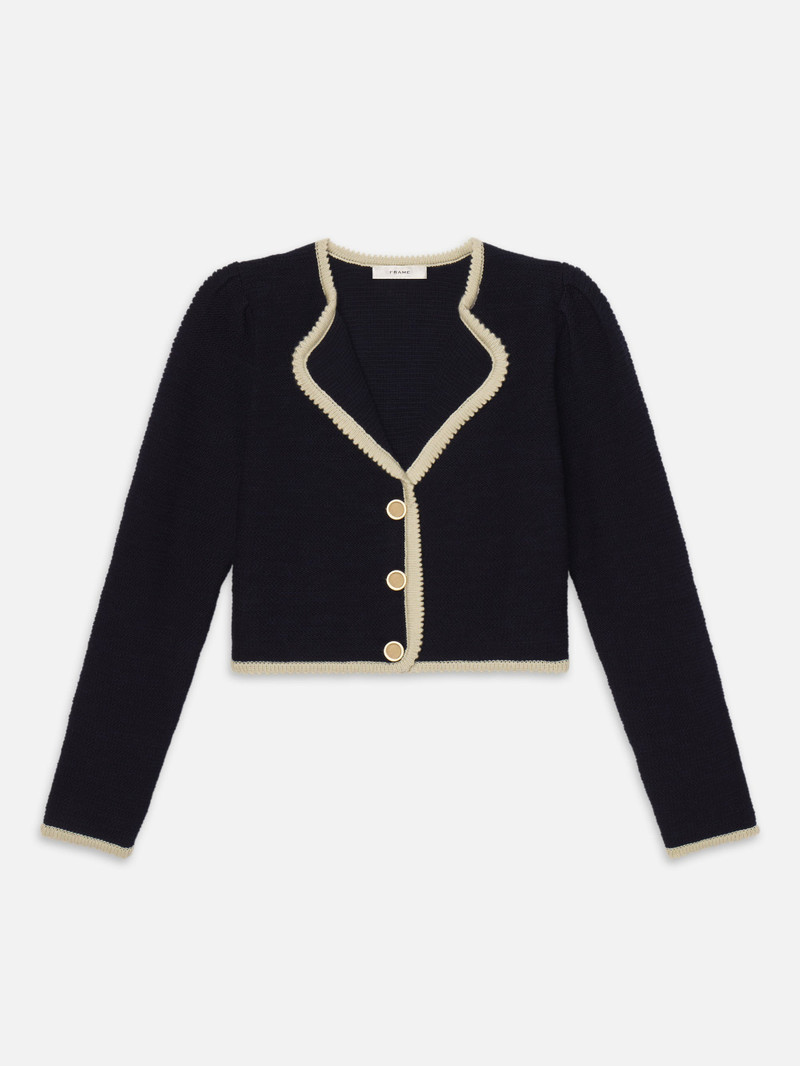 The Corded Cardi in Navy Multi 1