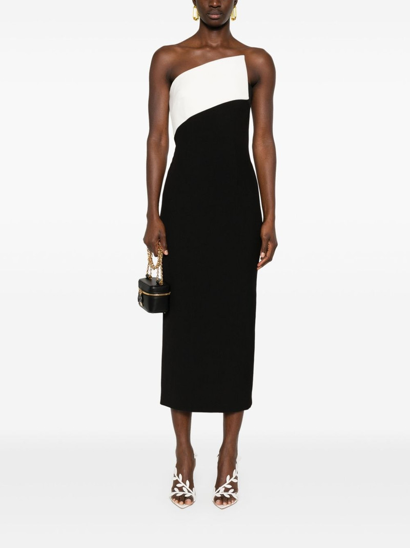 ROLAND MOURET contrast-panel midi dress outlook