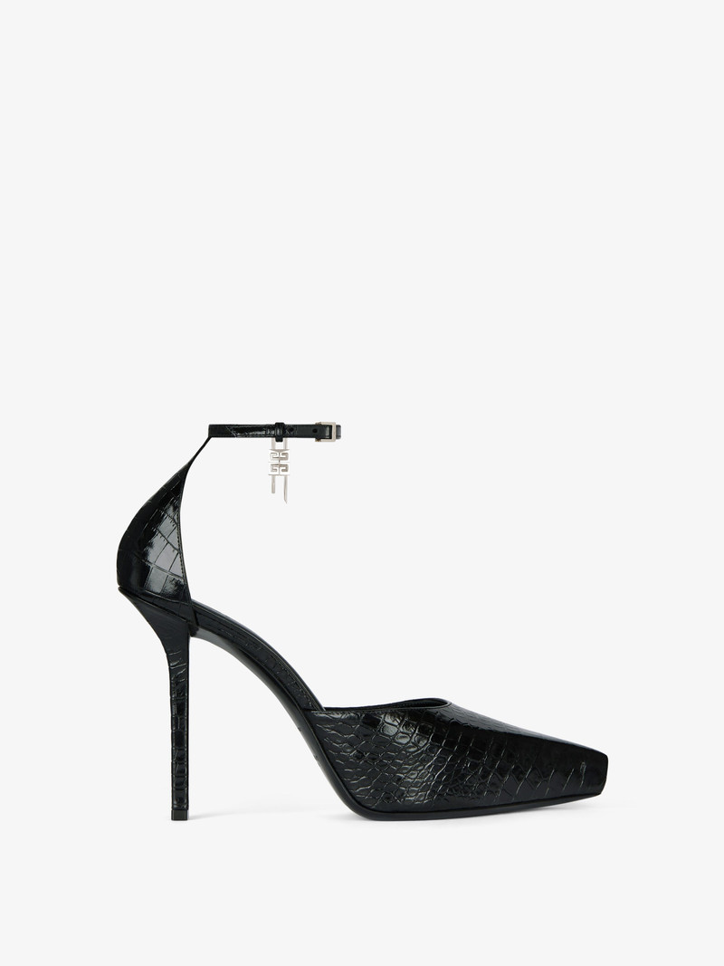 G-LOCK PLATFORM PUMPS IN CROCODILE EFFECT LEATHER 1