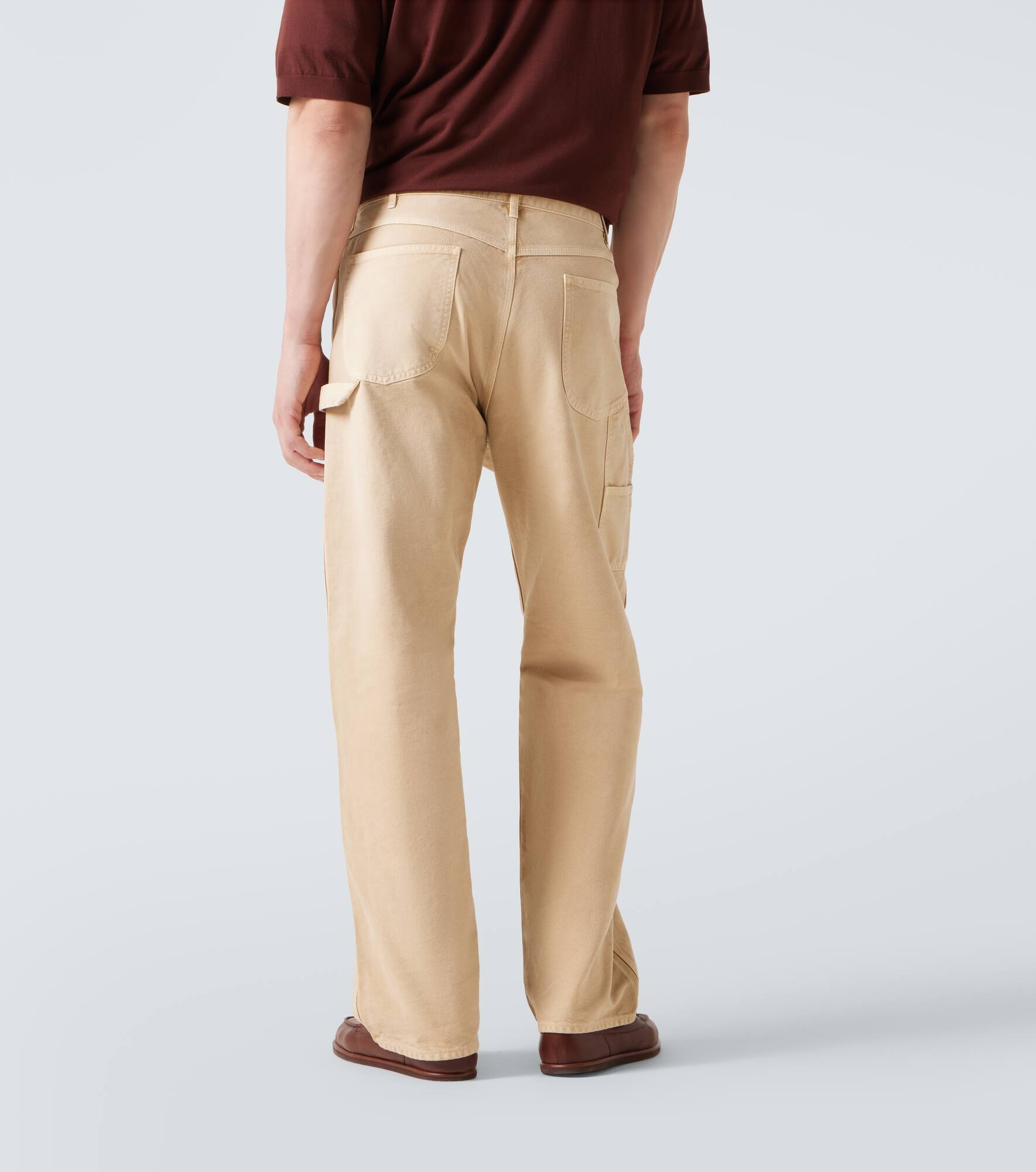 Mid-rise cotton straight pants - 4