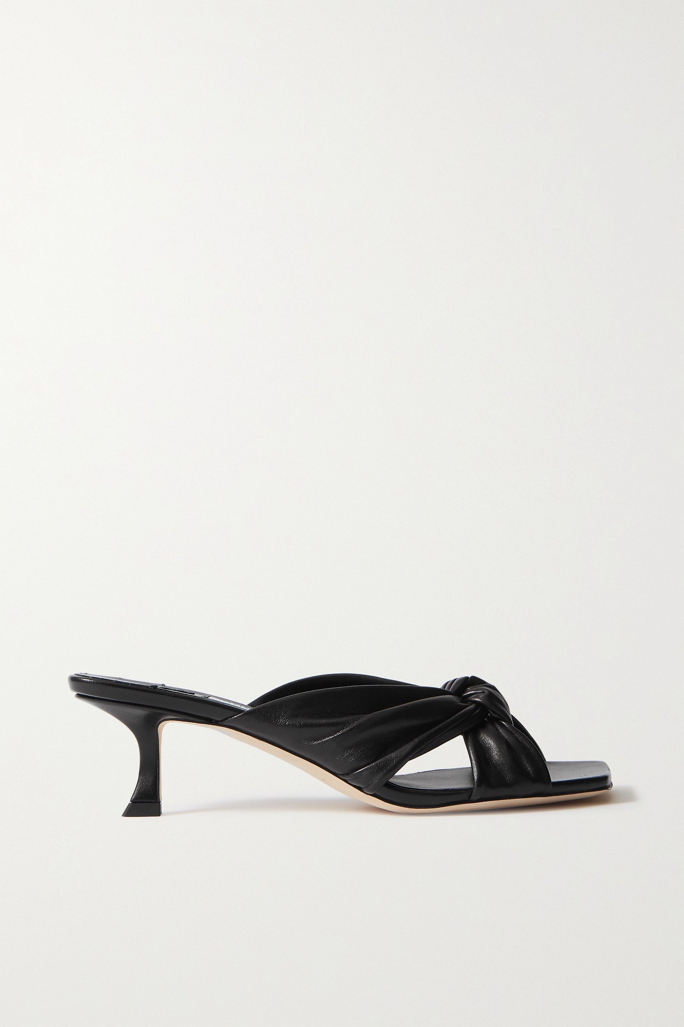 JIMMY CHOO 関税込み Avenue 50 leather mules JIMMY CHOO Avenue 50 knotted leather mules | NET-A-PORTER