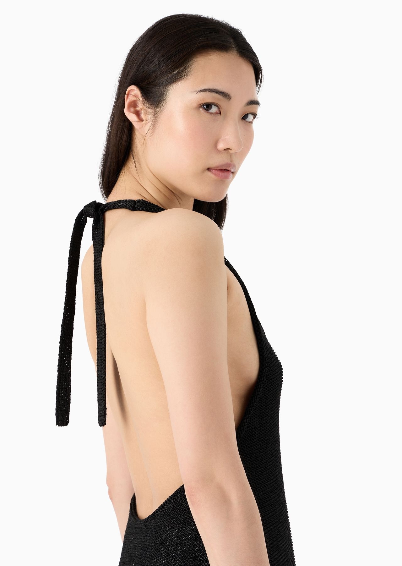 Emporio Armani Sustainability Values Capsule Collection recycled knit halterneck top - 6