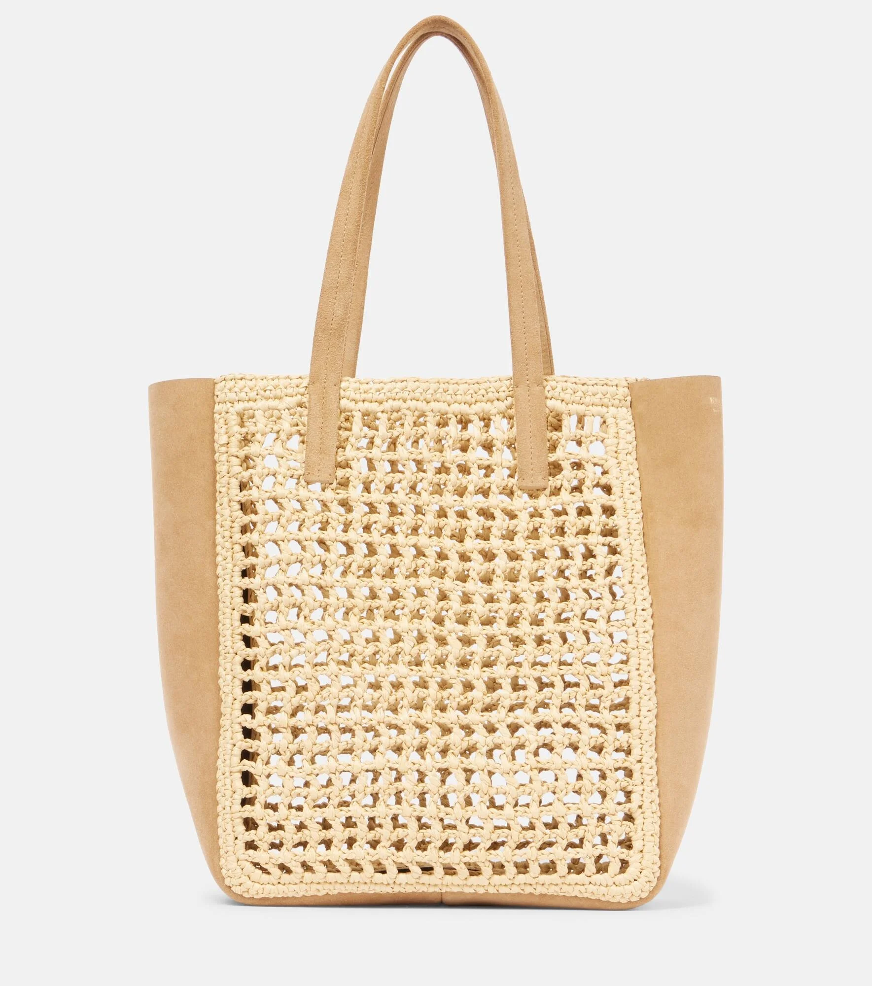 Zoe Small raffia-effect tote bag - 1