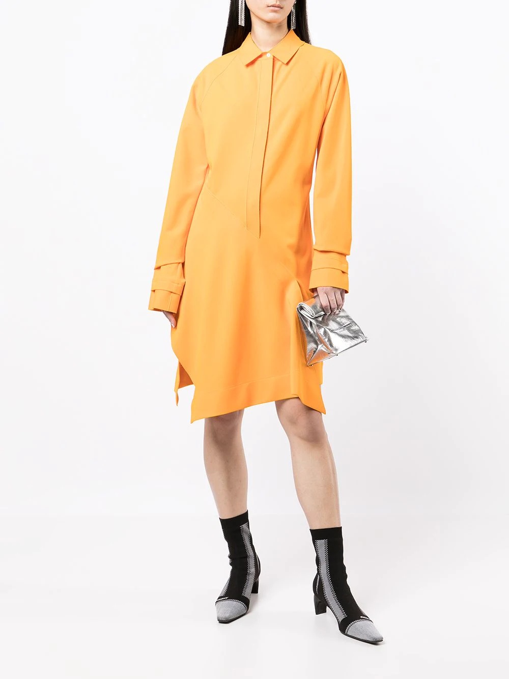 panelled shirt dress - 2