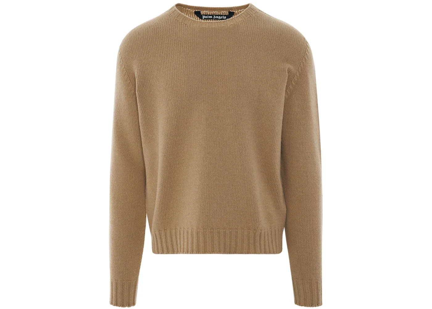 Palm Angels Curved Logo Sweater Beige/White - 1