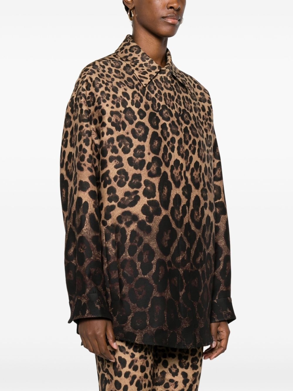 leopard-print shirt jacket - 3