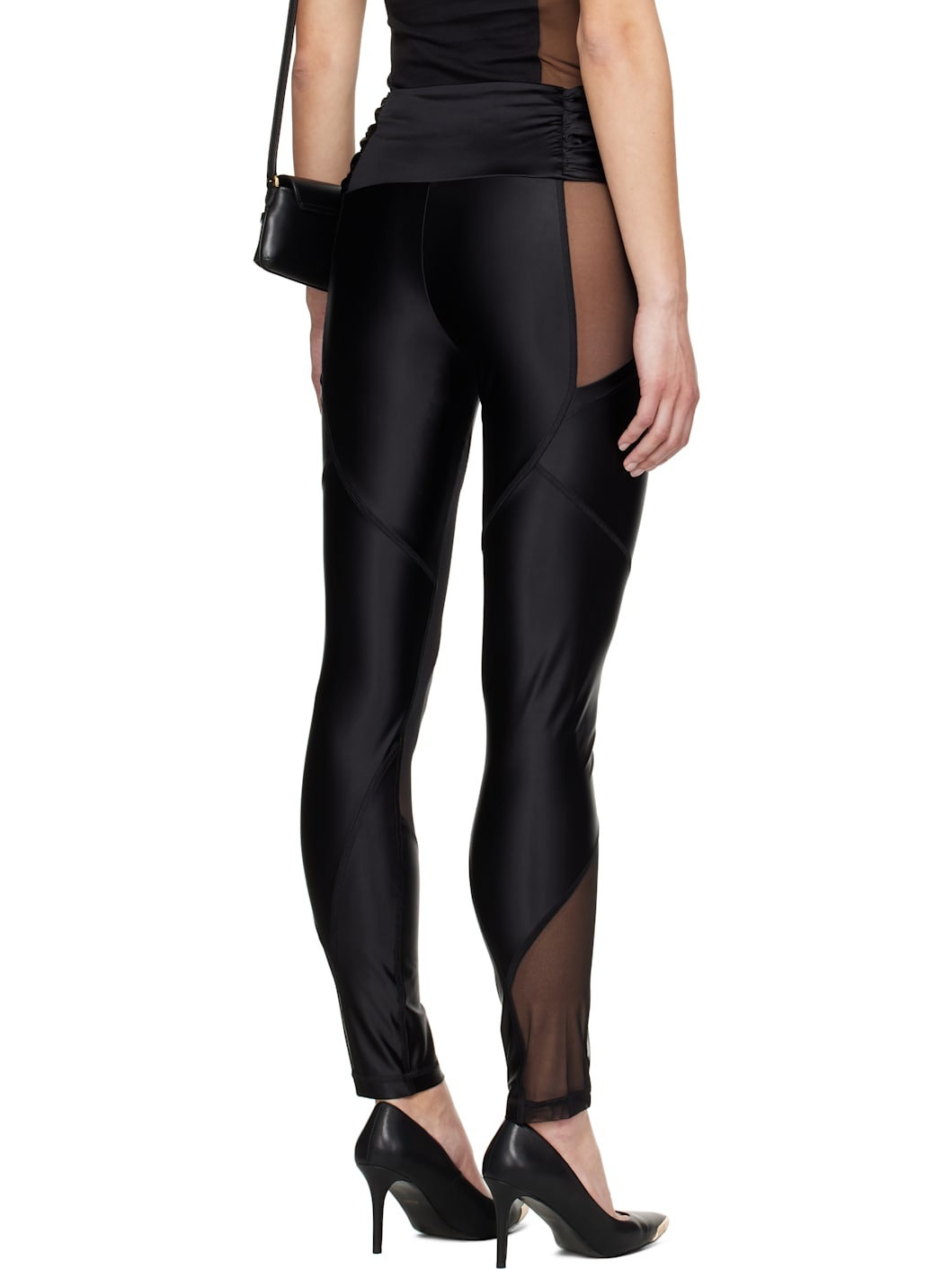 Black V-Emblem Leggings - 3