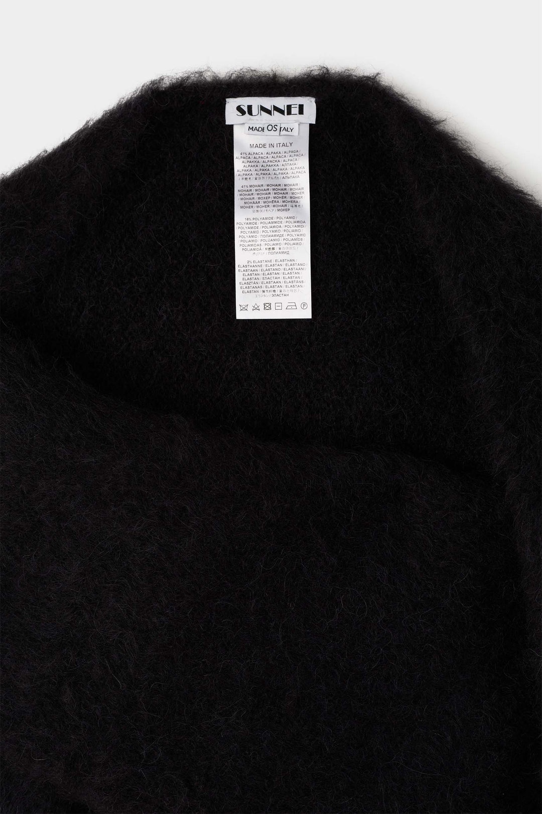 HAIRY KNIT WRAPPED TOP / dark navy - 5