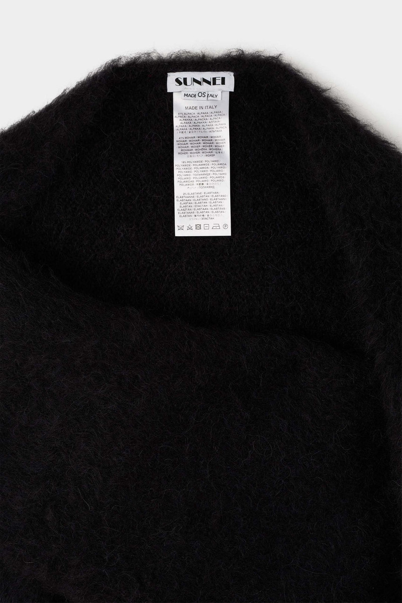 HAIRY KNIT WRAPPED TOP / dark navy 5