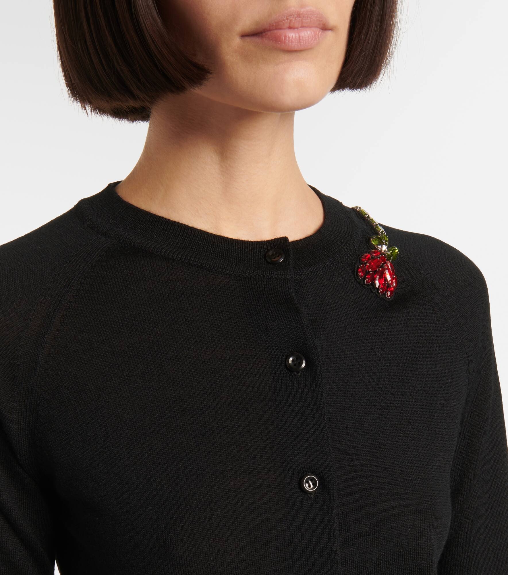 Embellished wool and silk cardigan - 4