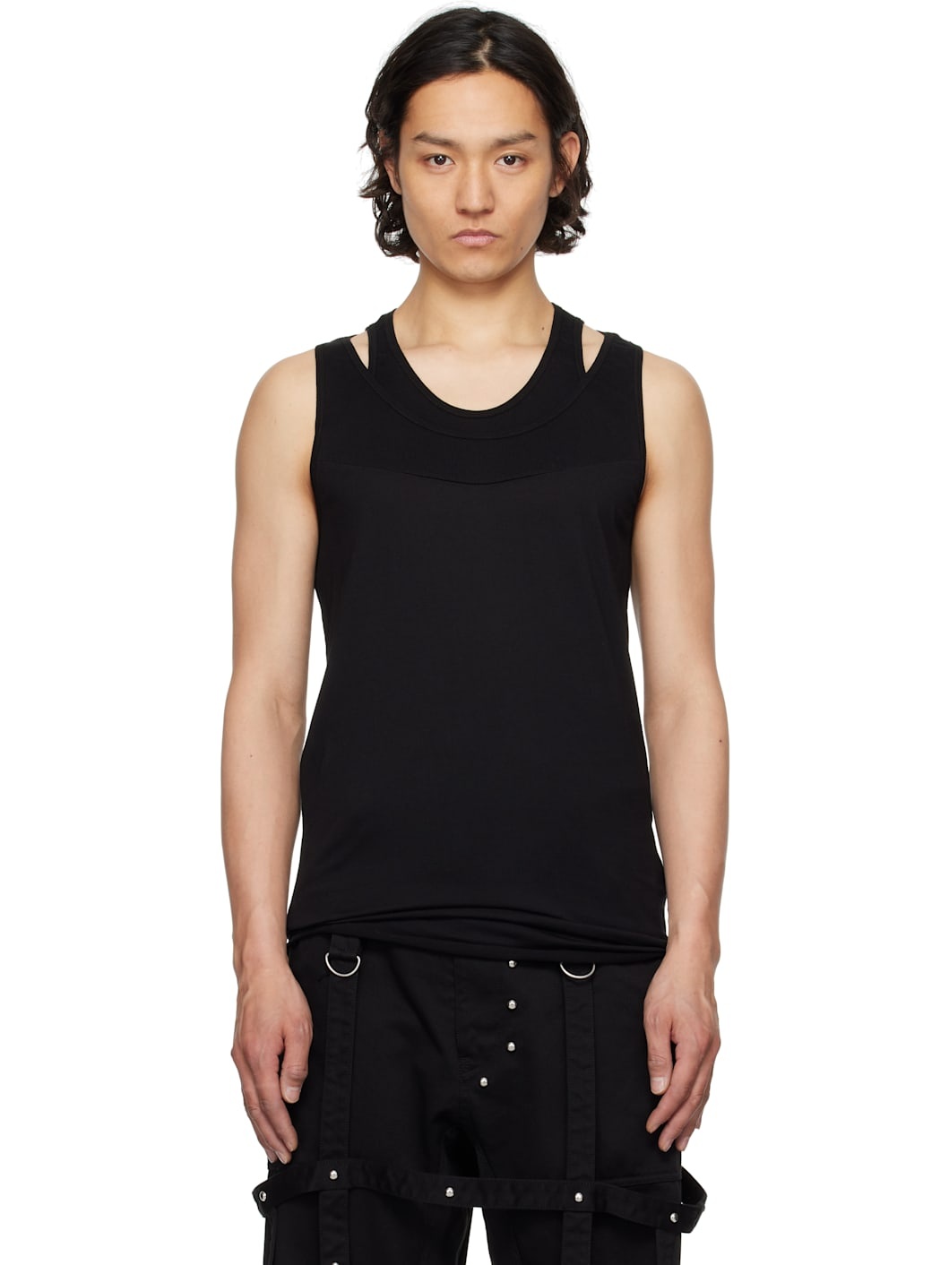 Black Layered Tank Top - 1
