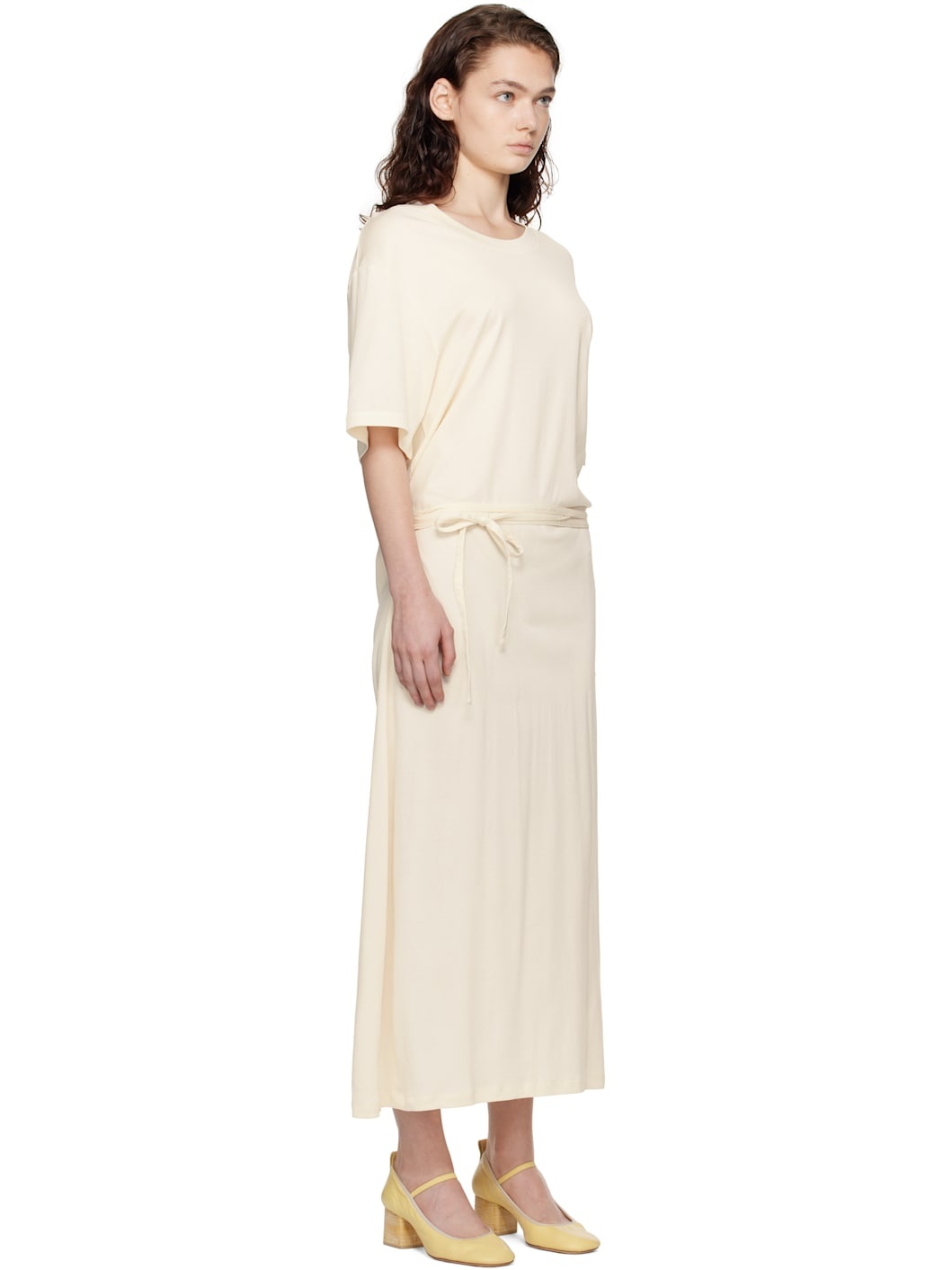 Off-White Belted Rib T-shirt Midi Dress - 2