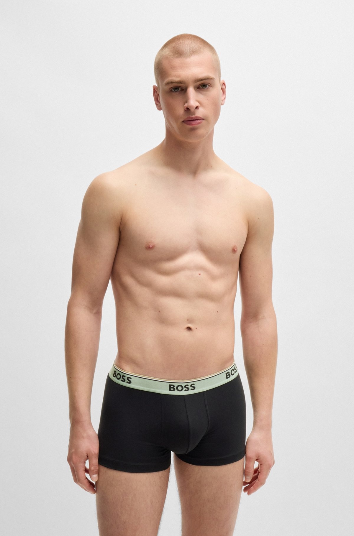 THREE-PACK OF STRETCH-COTTON TRUNKS WITH LOGO WAISTBANDS - 2