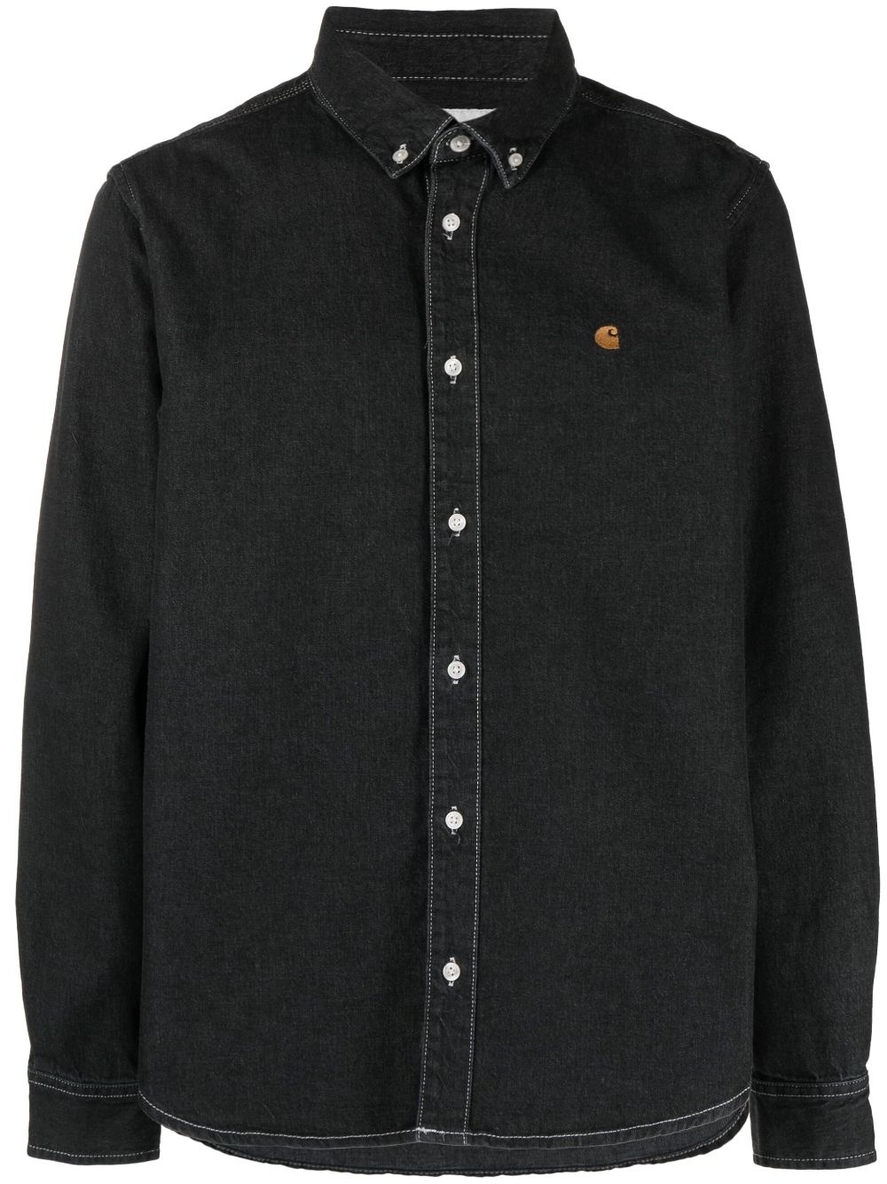 embroidered-logo cotton shirt - 1