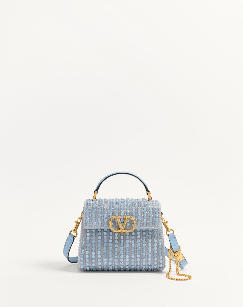 VALENTINO GARAVANI VSLING MINI EMBROIDERED HANDBAG WITH JEWEL LOGO 1