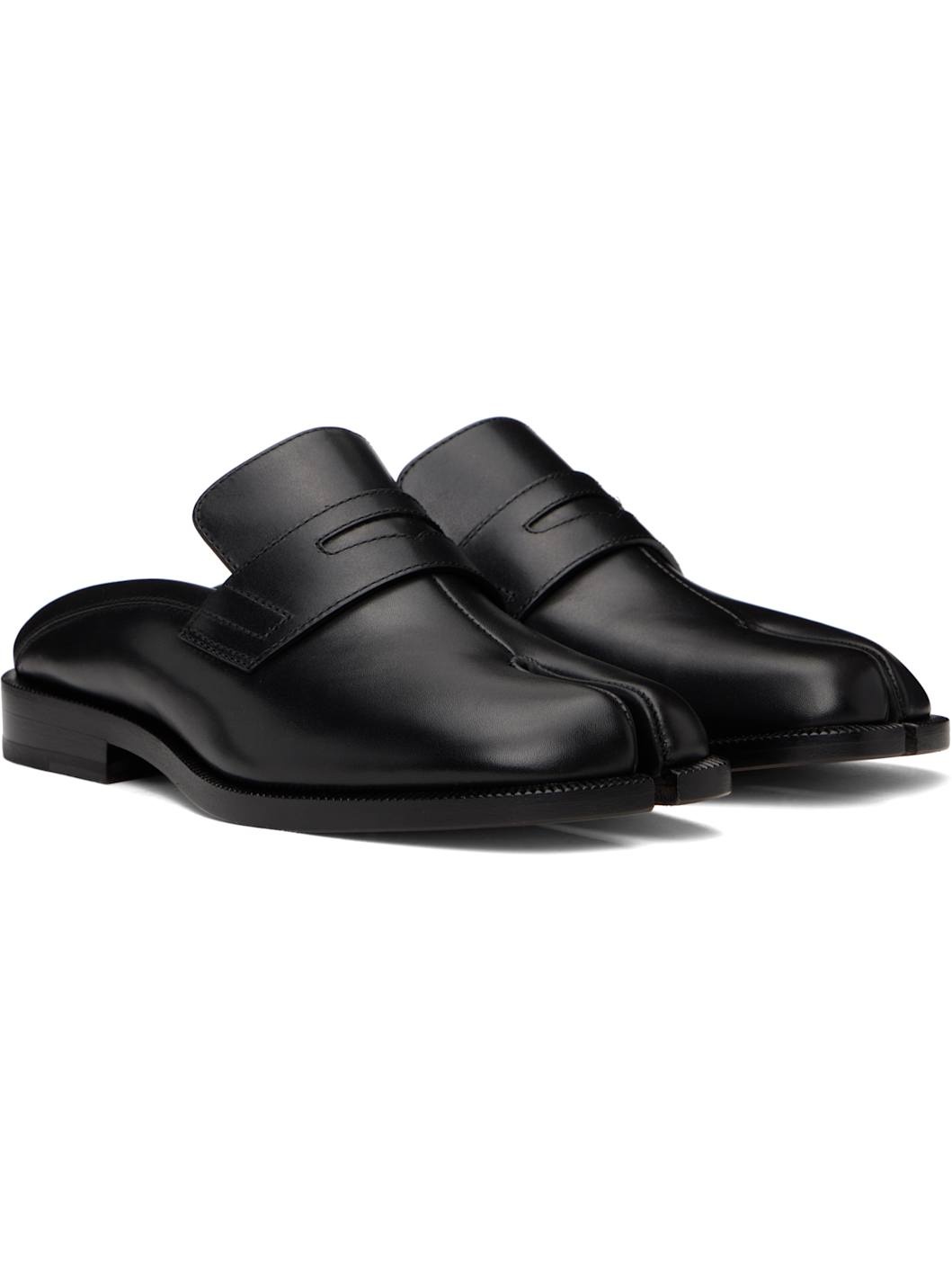 Black Tabi City Loafer Mules - 4