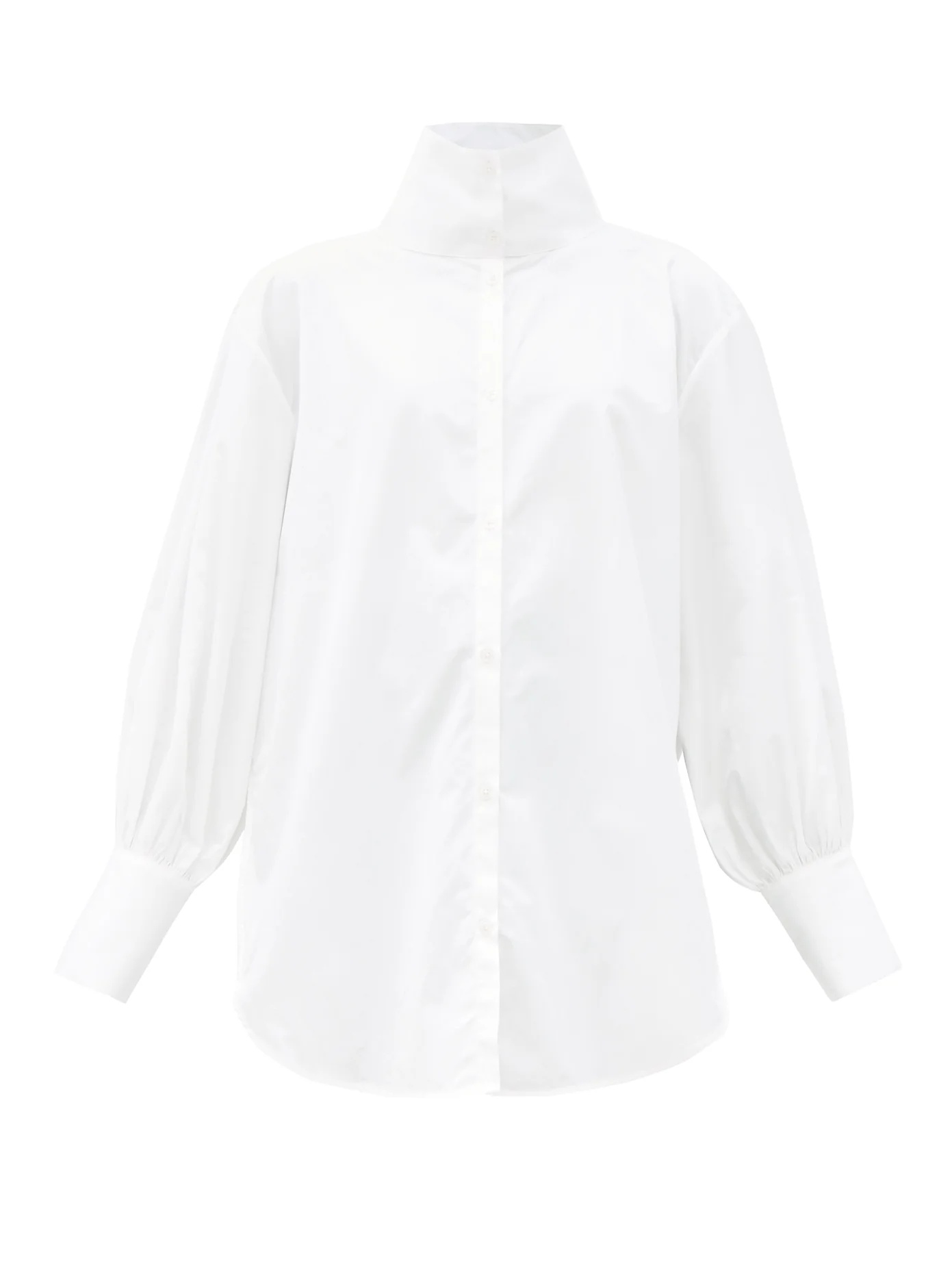 Brenas stand-collar cotton-poplin shirt - 1