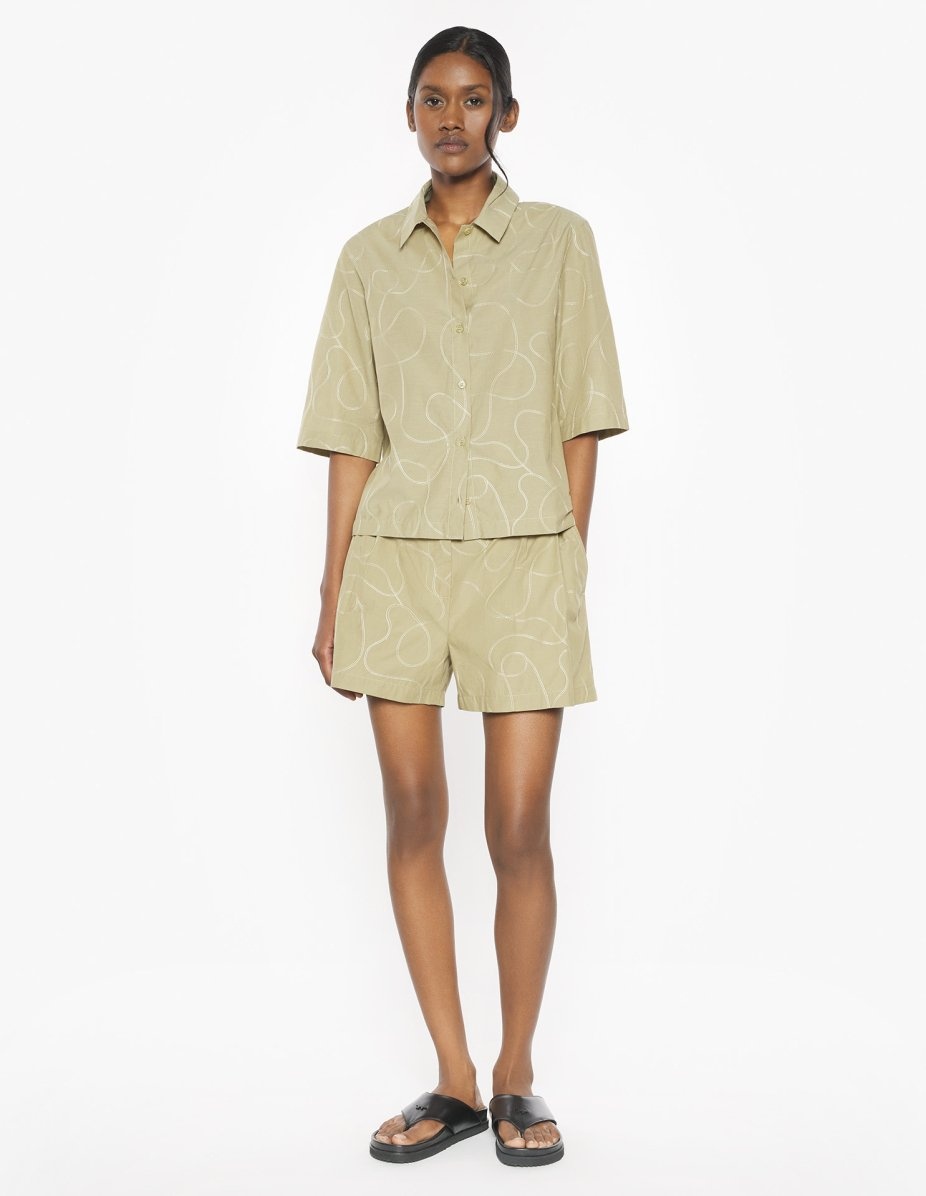 DESA DESIGN EMBROIDERED PLEATED SHORTS - 2
