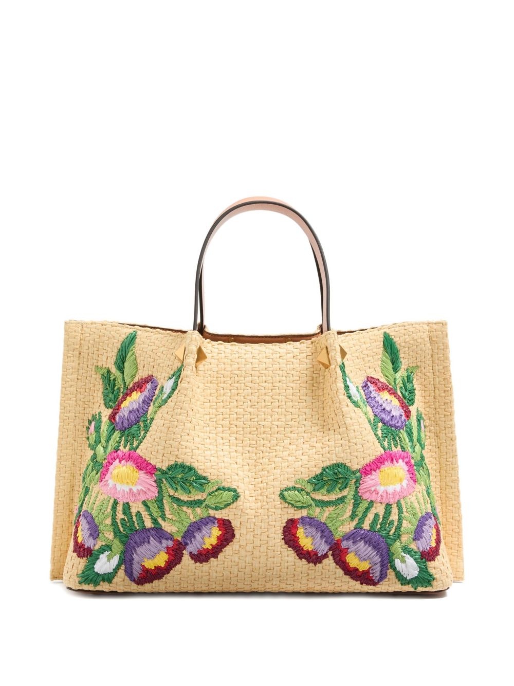 medium floral-embroidered tote bag - 2
