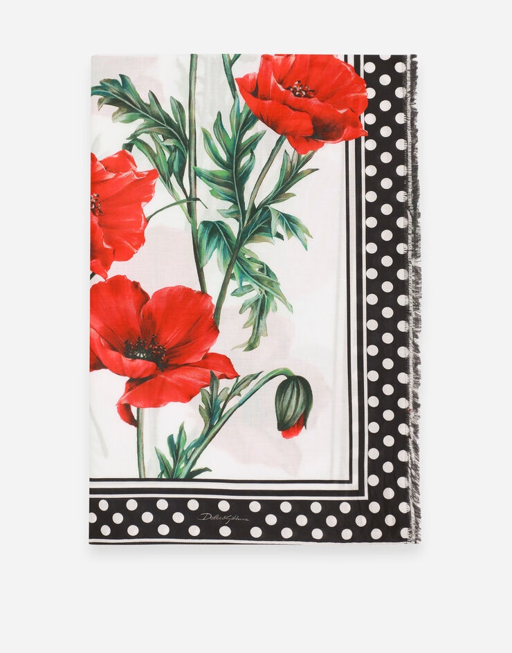 Batiste sarong with poppy print (110 x 190) - 1