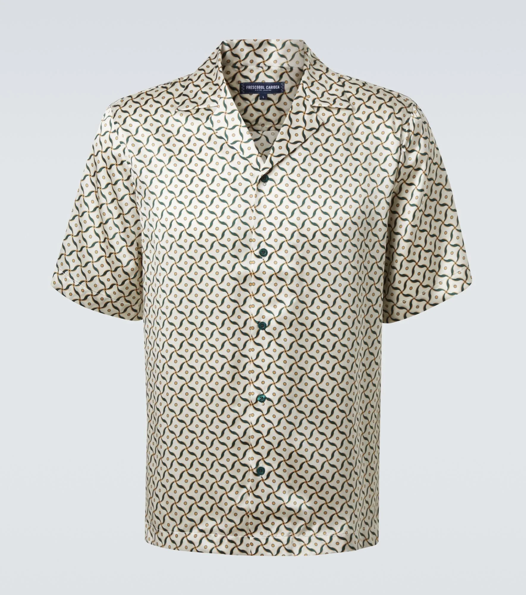 Roberto printed silk bowling shirt - 1