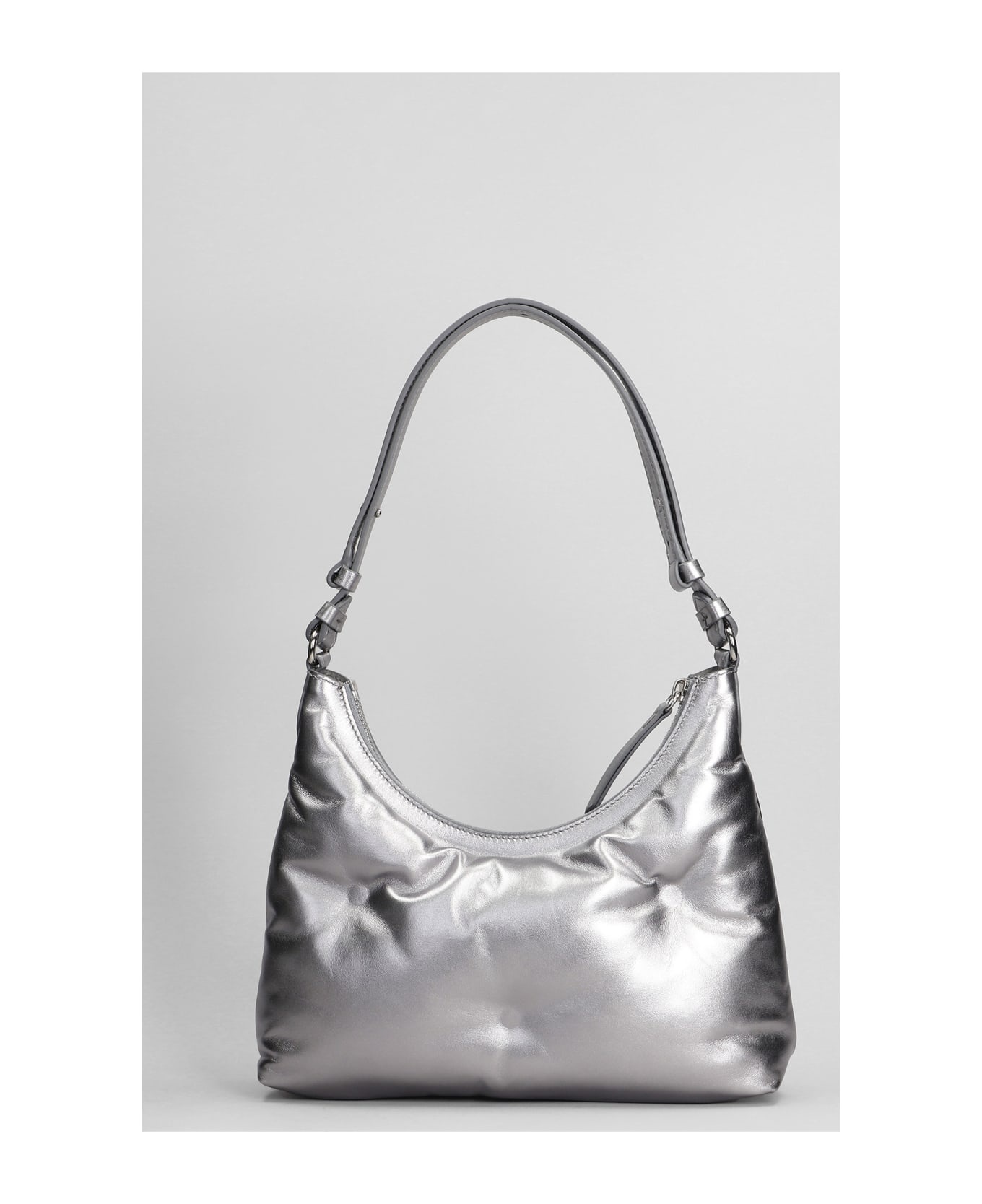 Glam Slam Hand Bag In Silver Leather - 3