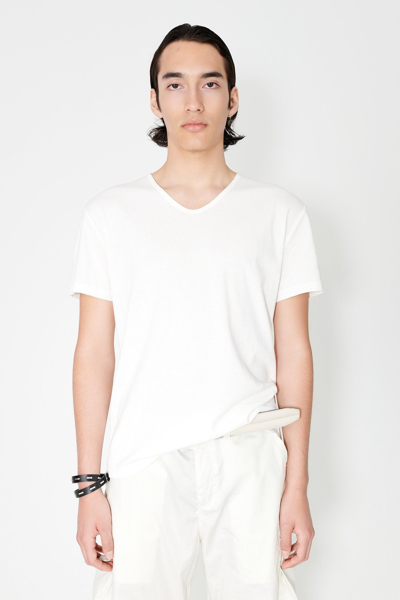 Our Legacy U-Neck T-Shirt White Crisp Cotton outlook