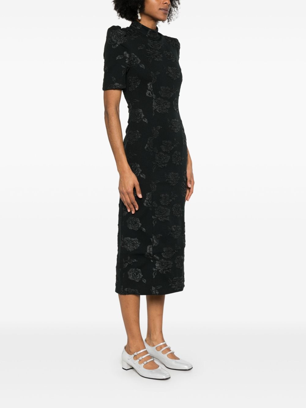 jacquard midi dress - 3