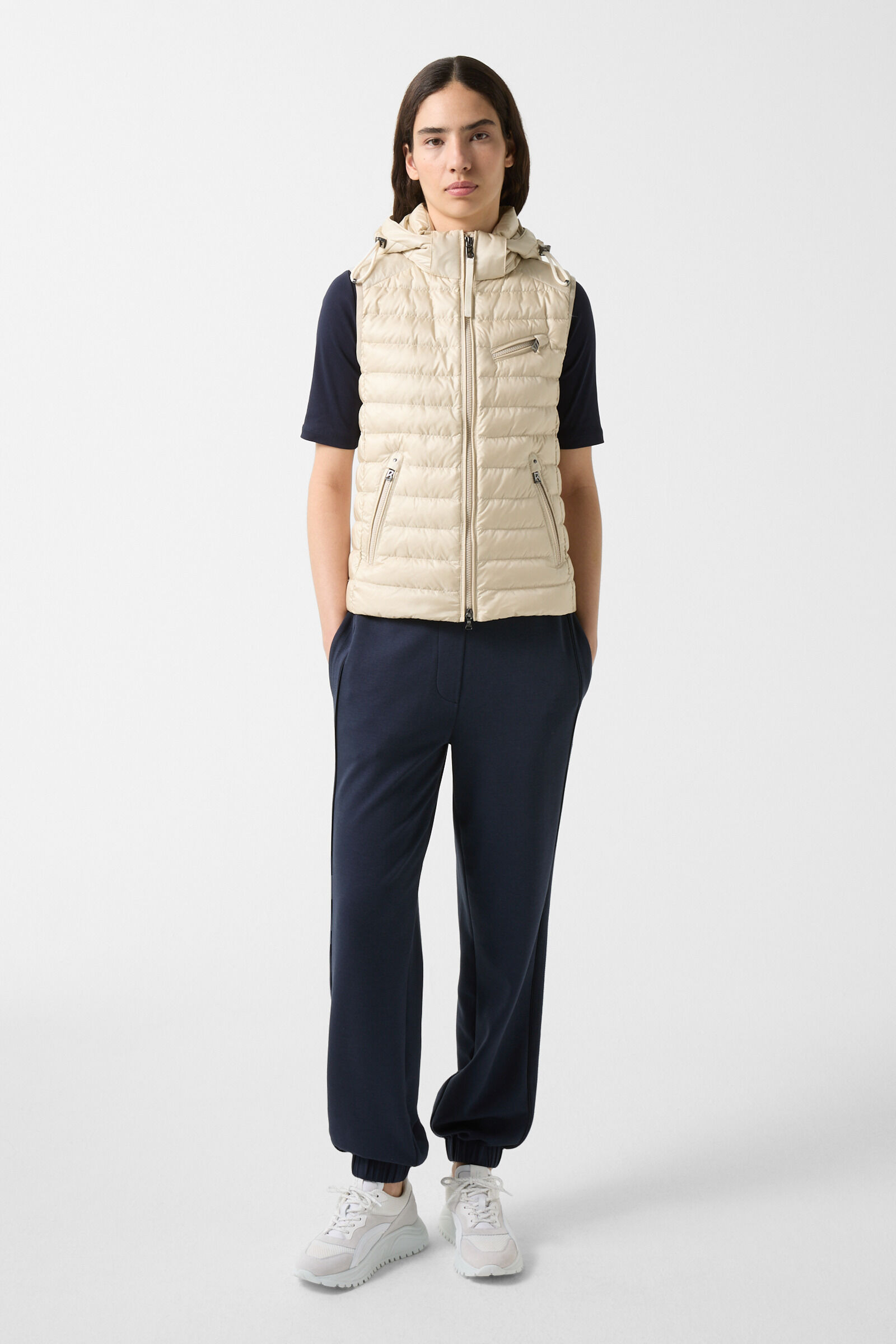 Florisa lightweight down vest in Sand - 4