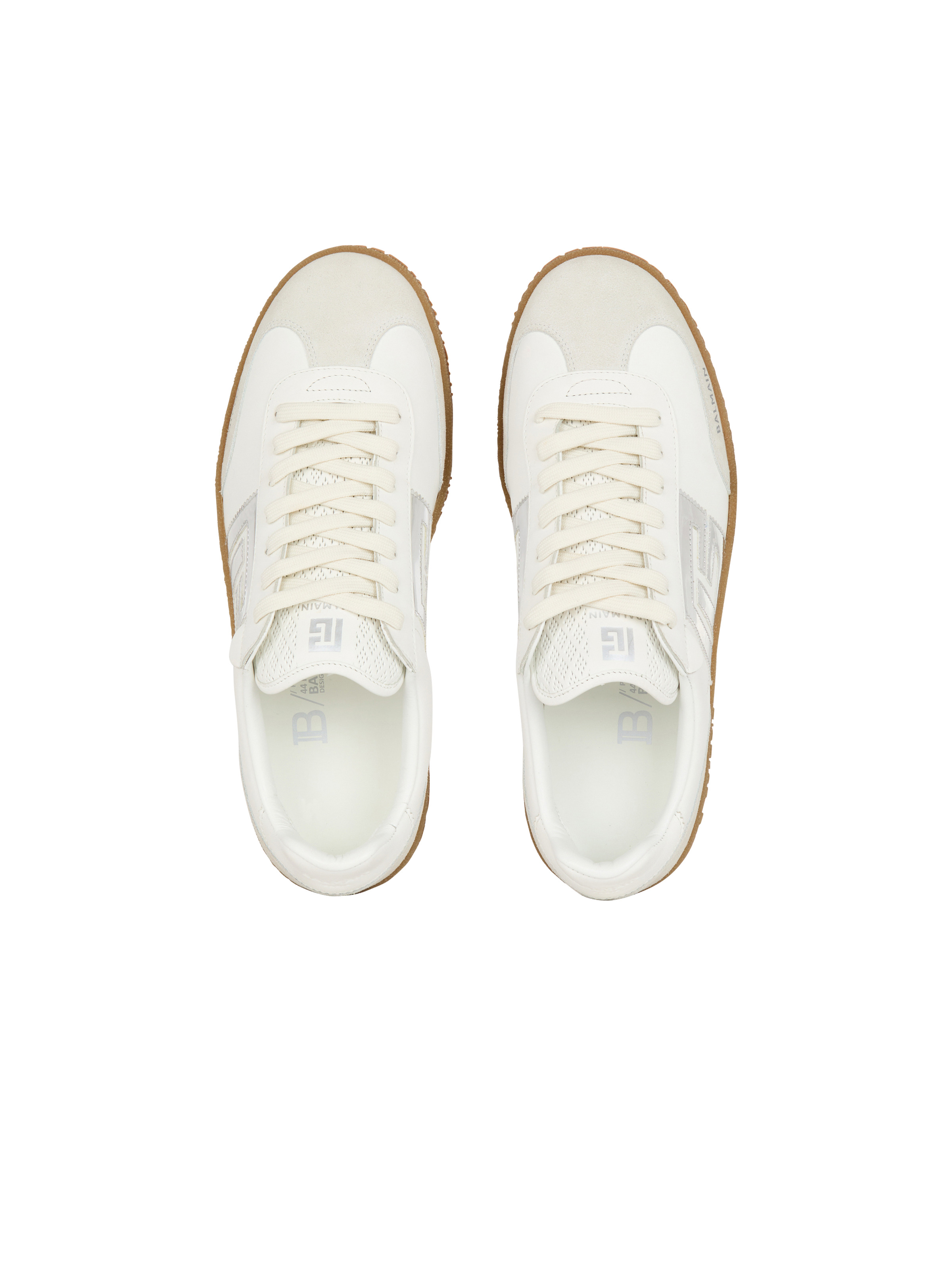 Calfskin Balmain Swan trainers - 3