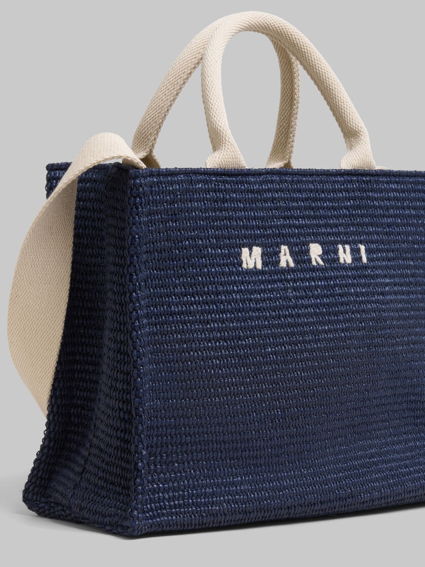 BLUE RAFFIA-EFFECT SMALL TOTE BAG - 5