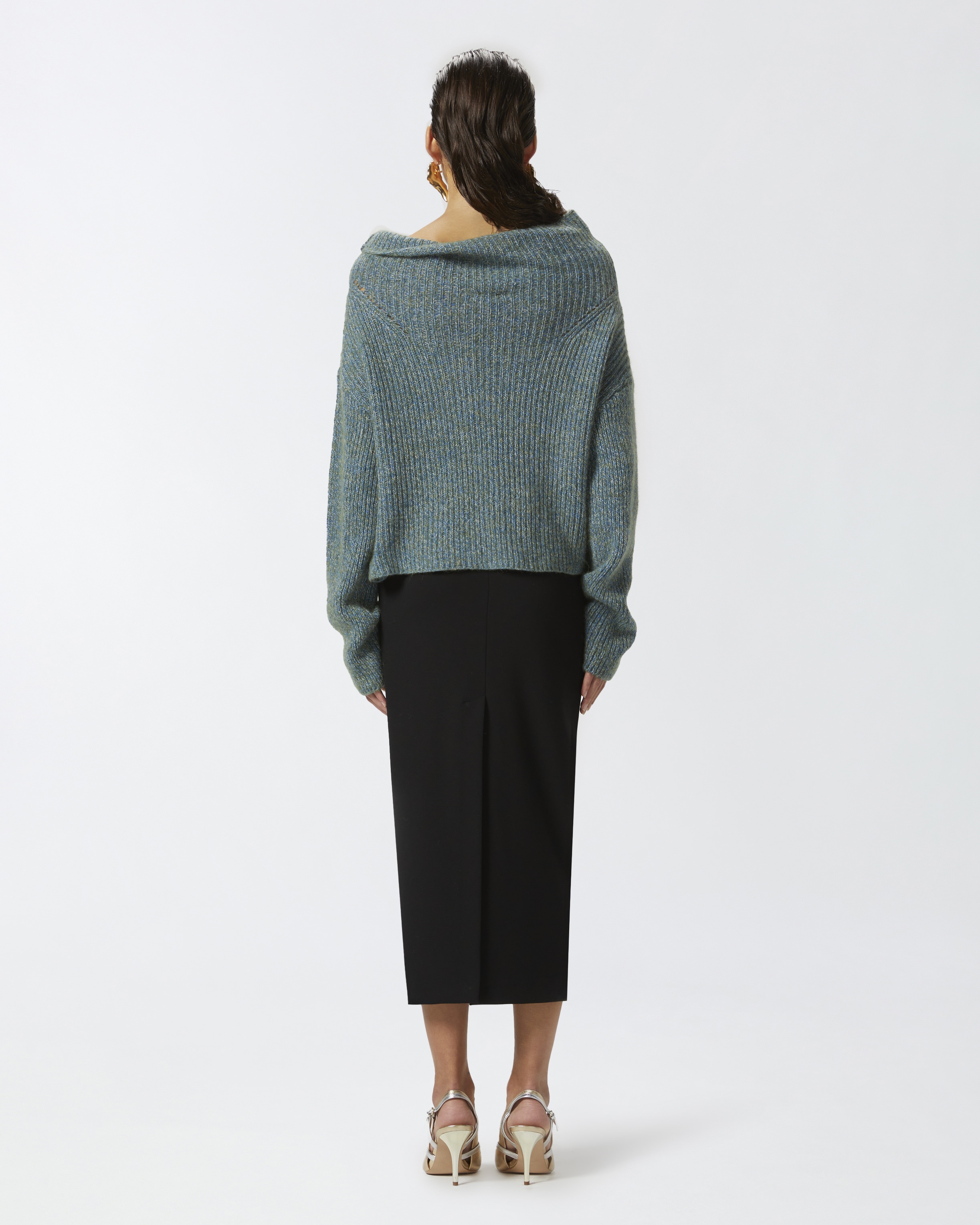 MULTICOLOURED RIBBED ASYMMETRIC SWEATER - 4