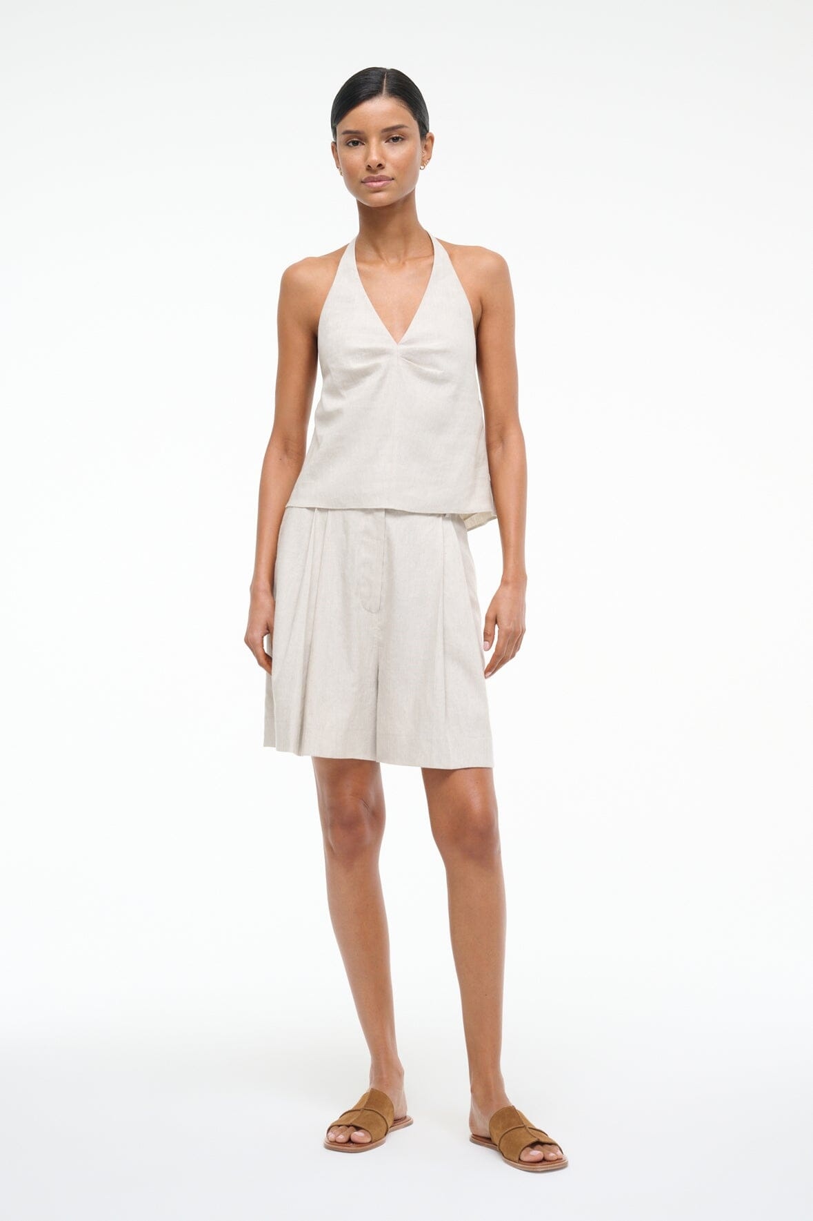 STAUD CRUZ LINEN SHORT NATURAL - 4