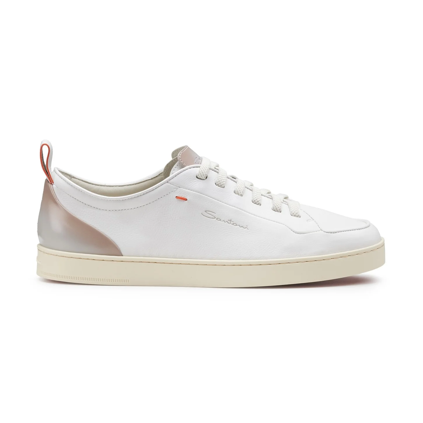 Men's white leather sneaker - 1