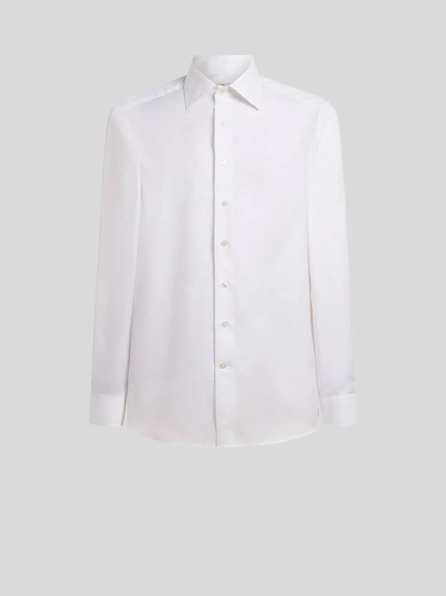 COTTON JACQUARD SHIRT WITH MEDALLION MOTIF - 1