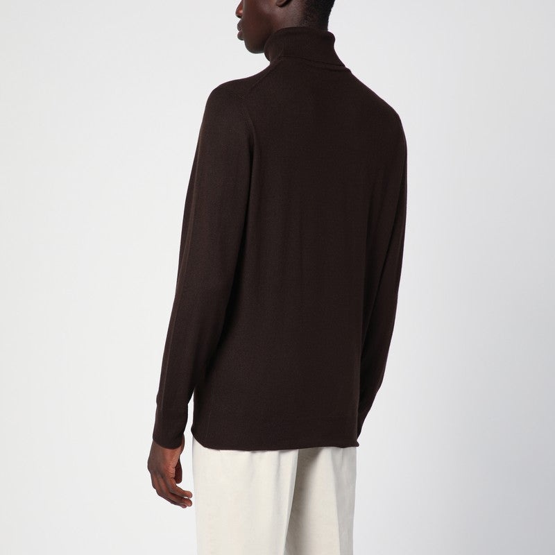 Loro Piana Brown Cashmere Turtleneck Sweater Men - 3