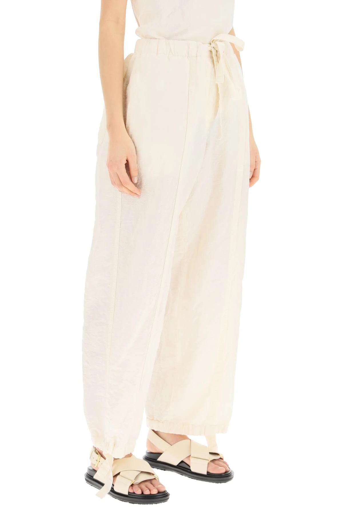 LINEN AND COTTON TROUSERS - 3