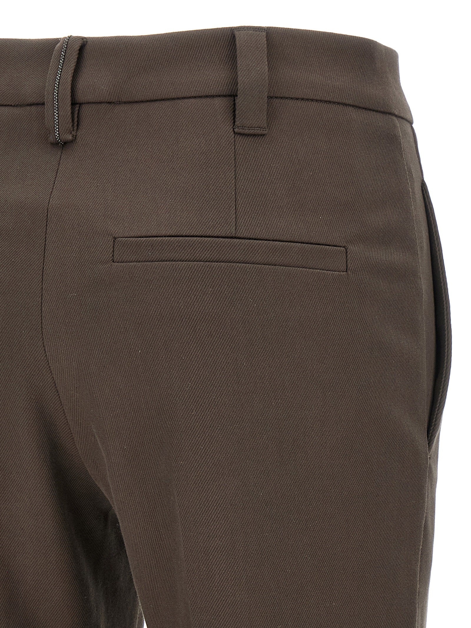 Monile Cotton Pants Brown - 4