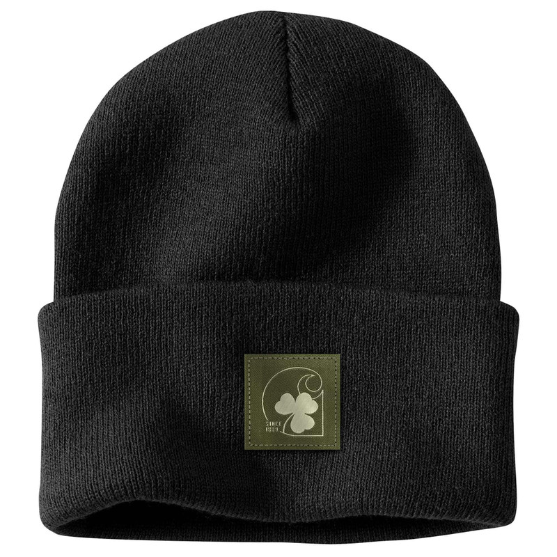 Knit Shamrock Patch Beanie 1