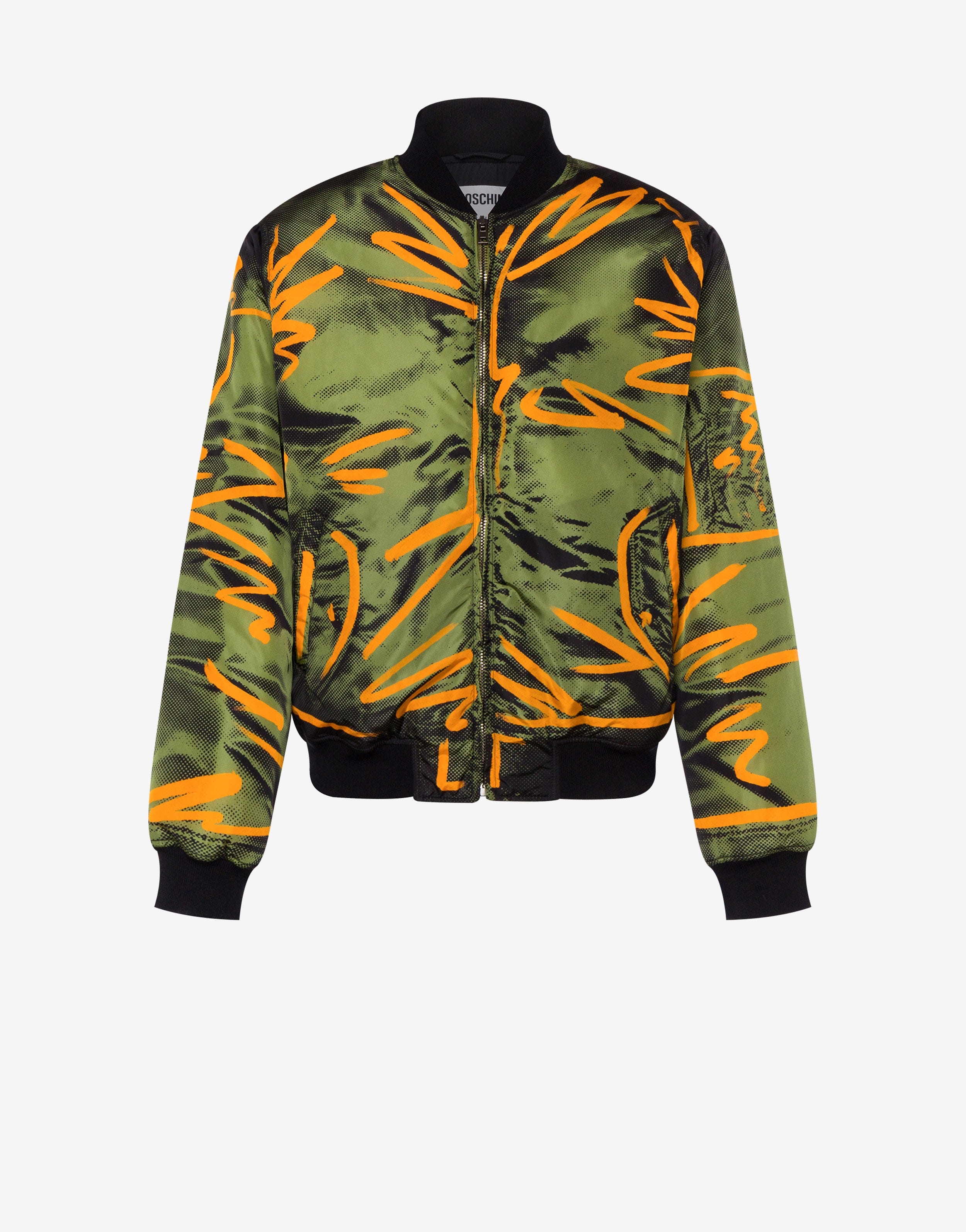 SHADOWS & SQUIGGLES NYLON BOMBER JACKET - 1