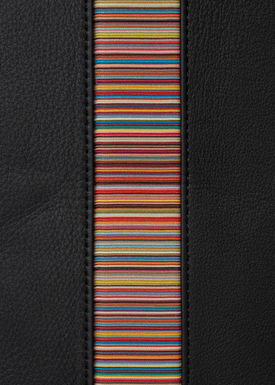 Paul Smith Black Leather 'Signature Stripe' Backpack outlook