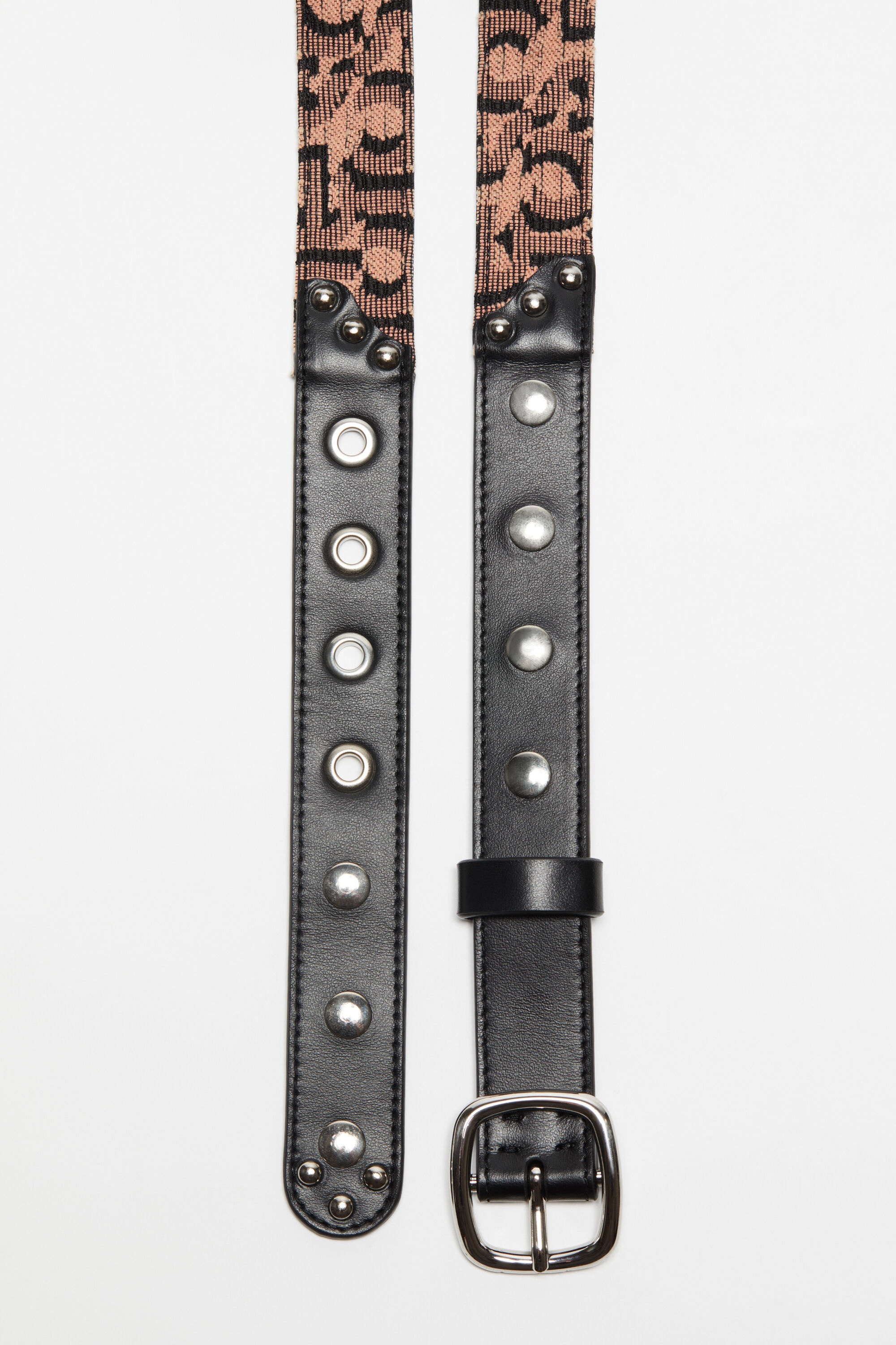 Monogram buckle belt - Pink/black - 4