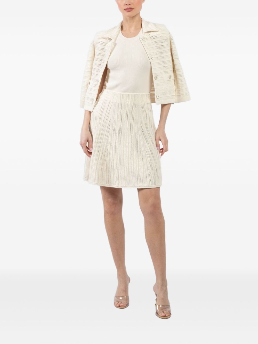 open-knit mini skirt - 2
