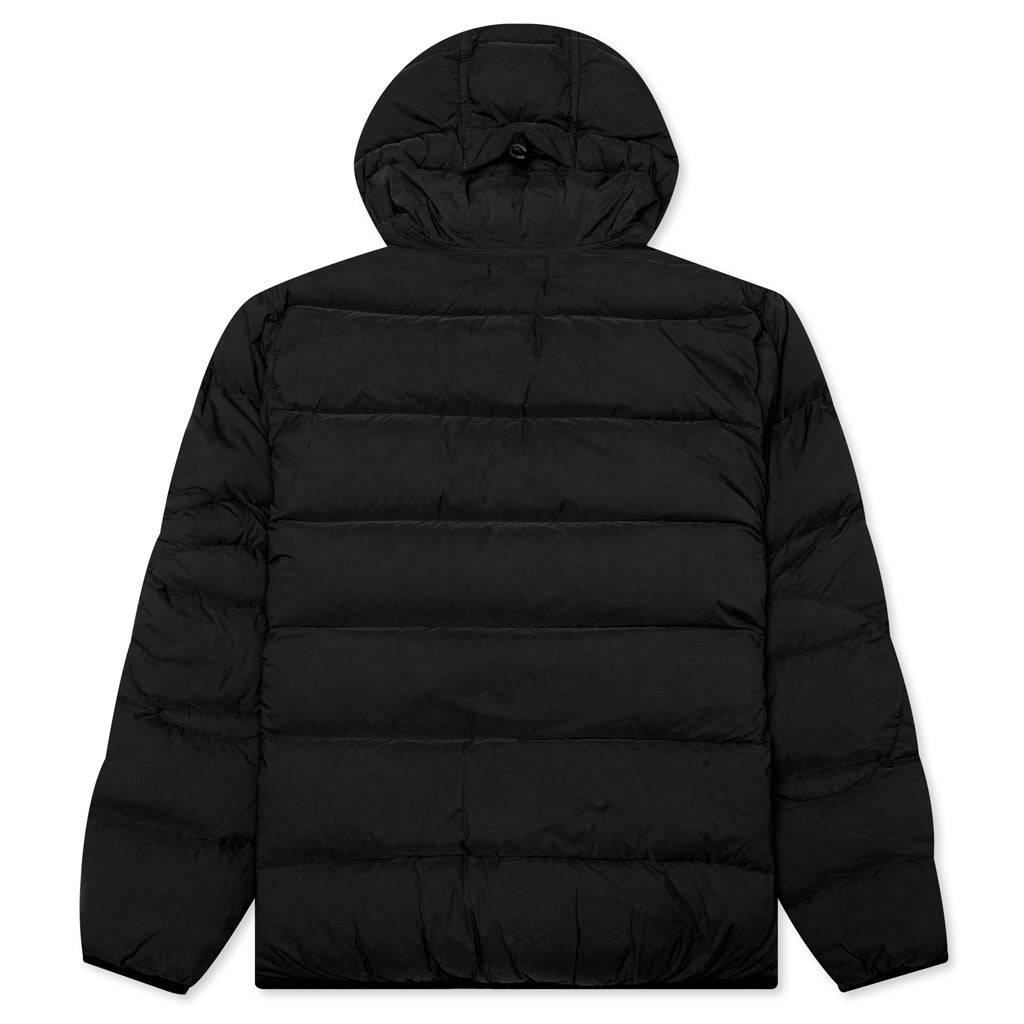 REAL FEATHER HOODED JACKET - BLACK - 2