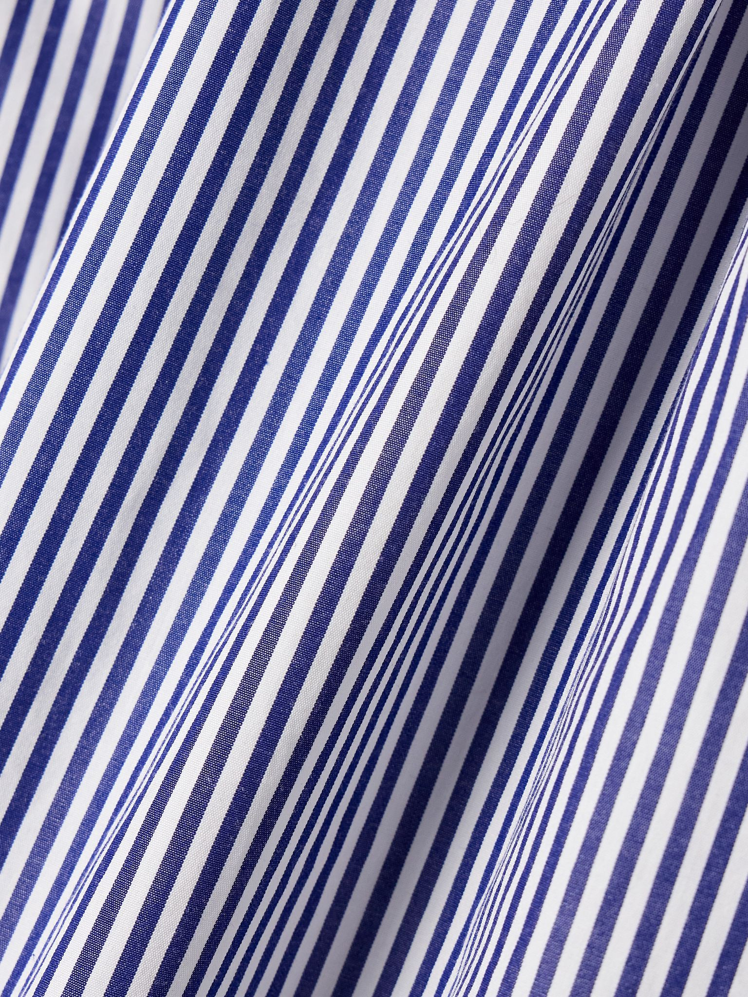 Ruffled off-the-shoulder striped cotton-poplin top Blue - 5