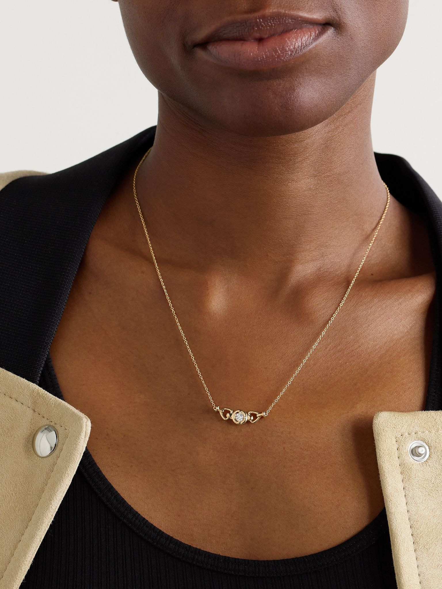 Silvia 14-karat gold diamond necklace Gold - 2